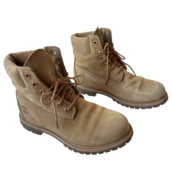 Timberland Boots Tan Yellow Suede Hiking Timberdry Primaloft Women's Size 9 - Picture 3 of 10